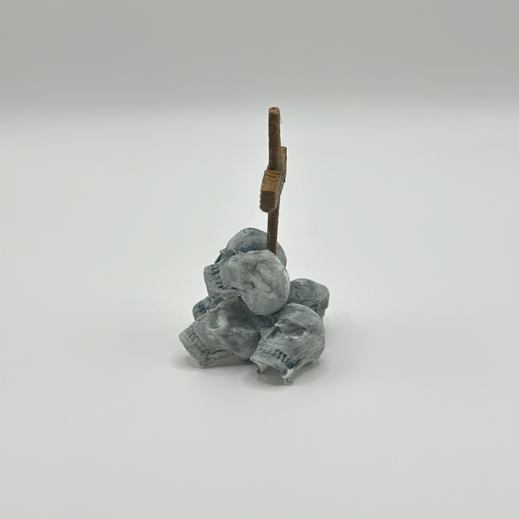 Skull Pile with Wooden Cross