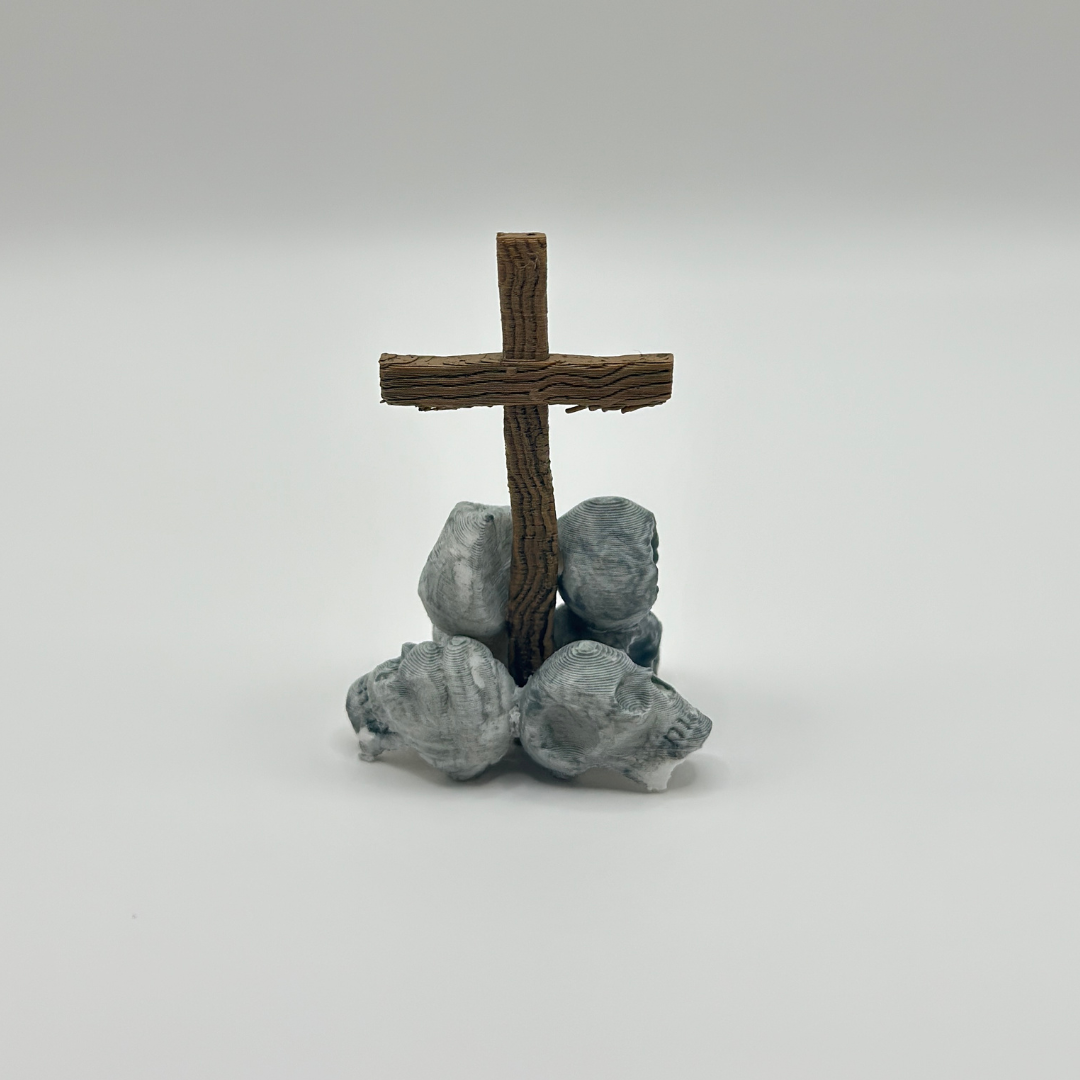 Skull Pile with Wooden Cross