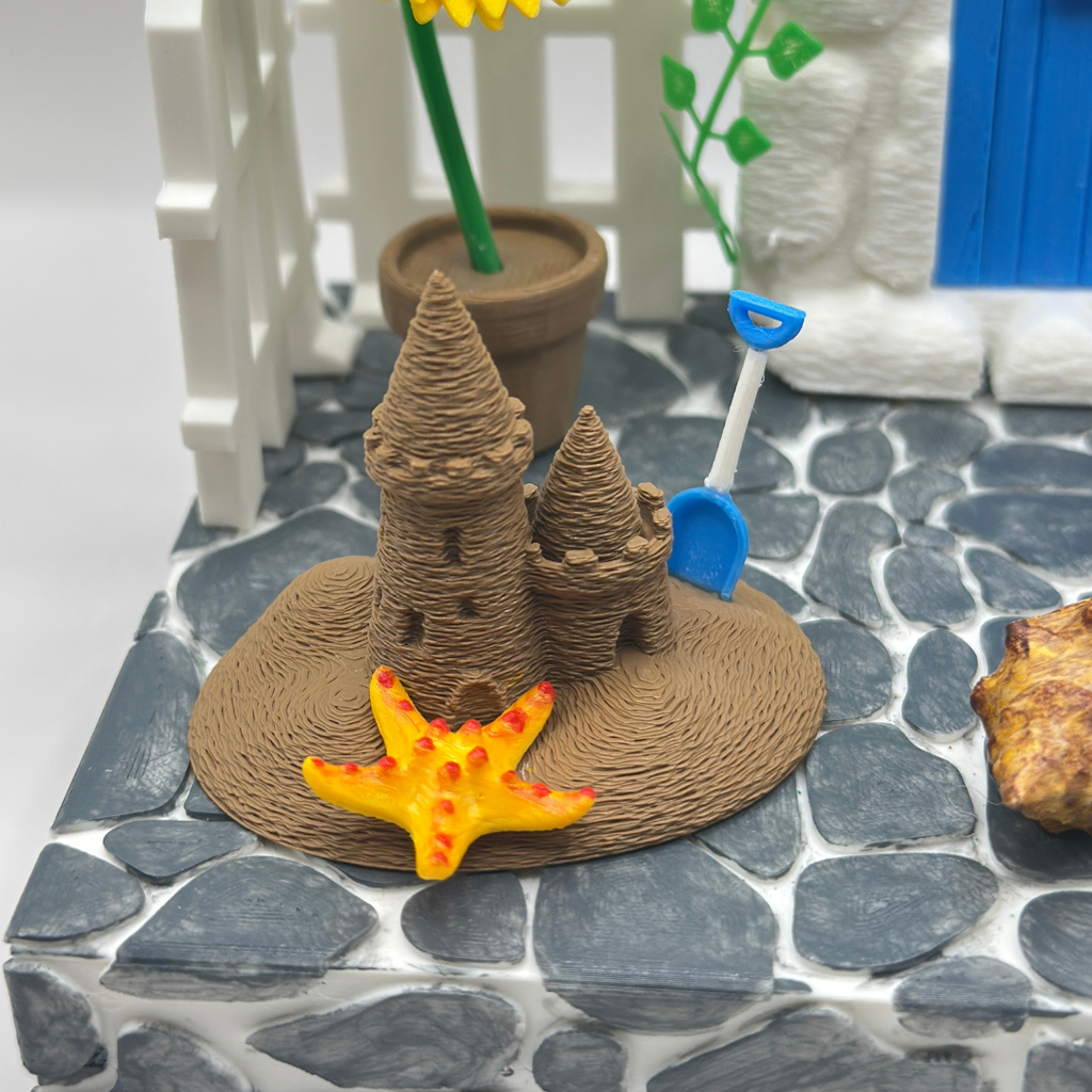 Mini Sandcastle with Starfish and Shovel